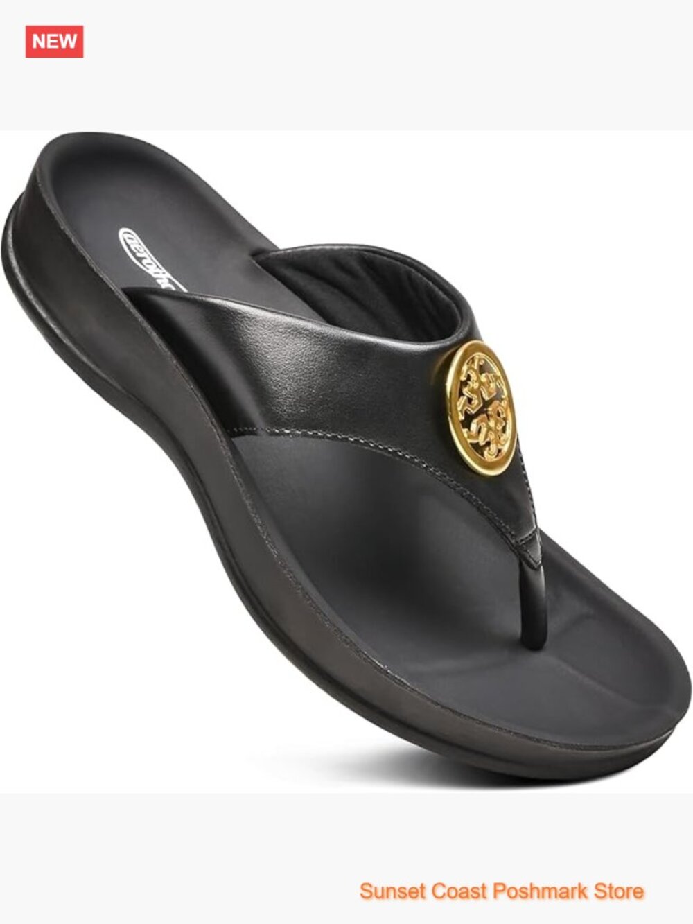 Arch Support Flip Flops Orthotic Sandals Faux Leather Casual Walking